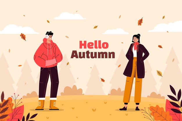 Fondo plano para la celebración de la temporada de otoño