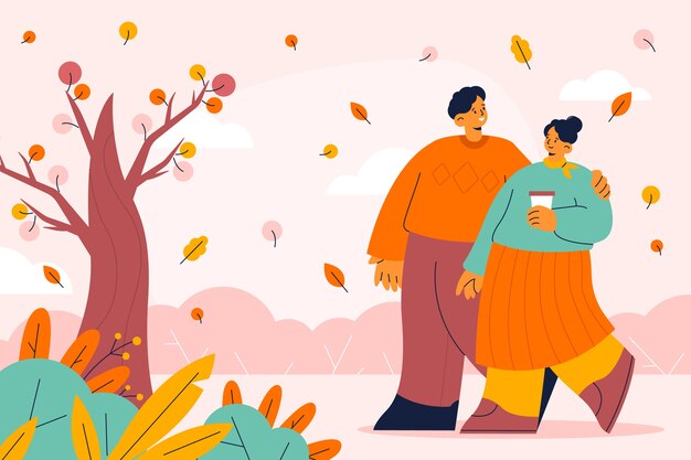 Fondo plano para la celebración de la temporada de otoño