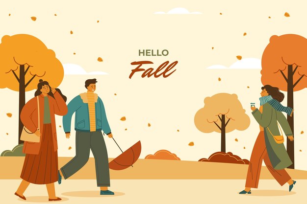 Fondo plano para la celebración de la temporada de otoño