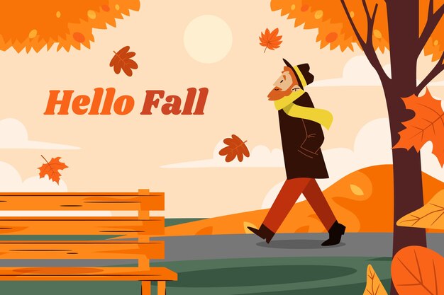Fondo plano para la celebración de la temporada de otoño