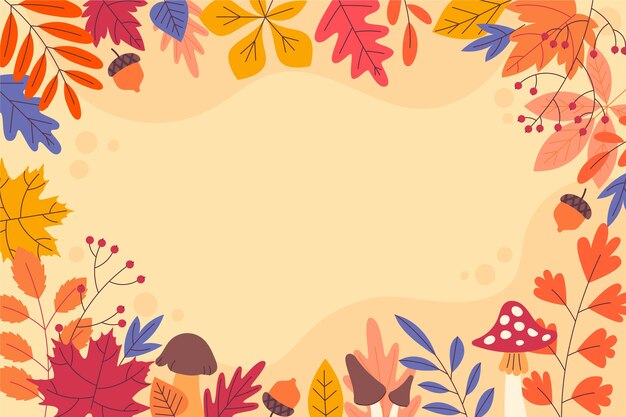 Fondo plano para la celebración de la temporada de otoño