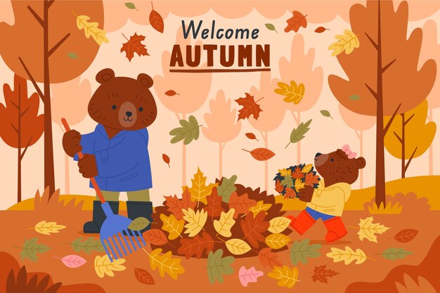Fondo plano para la celebración de la temporada de otoño
