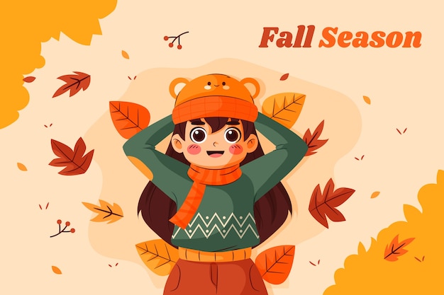 Fondo plano para la celebración de la temporada de otoño