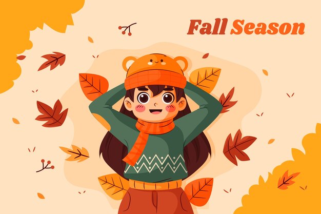 Fondo plano para la celebración de la temporada de otoño