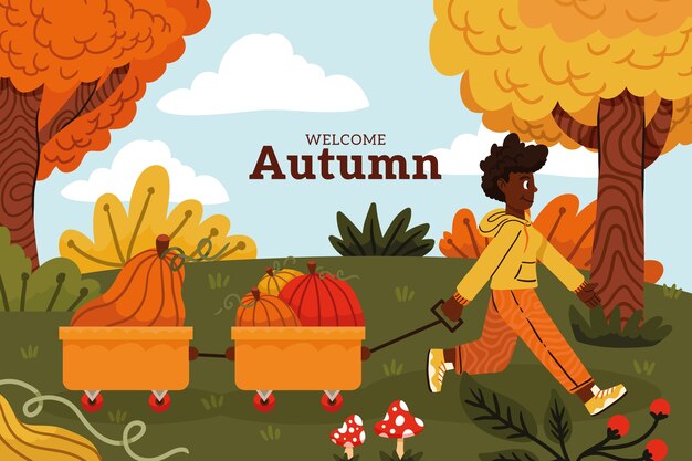 Fondo plano para la celebración de la temporada de otoño