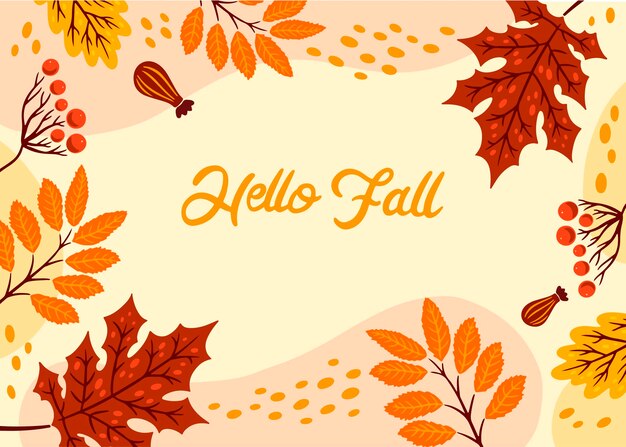Fondo plano para la celebración de la temporada de otoño