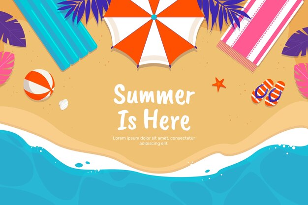 Fondo plano para la celebración de la temporada de verano