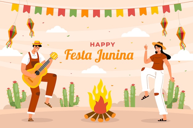 Fondo plano para celebraciones brasileñas festas juninas