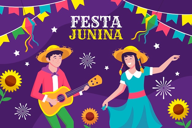 Fondo plano para celebraciones brasileñas festas juninas