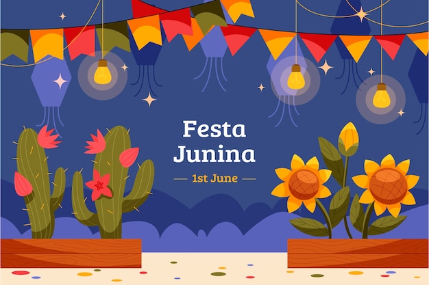 Fondo plano para celebraciones brasileñas festas juninas