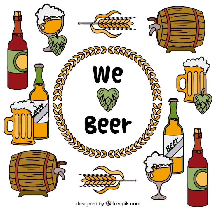 Vector gratuito fondo plano de cerveza