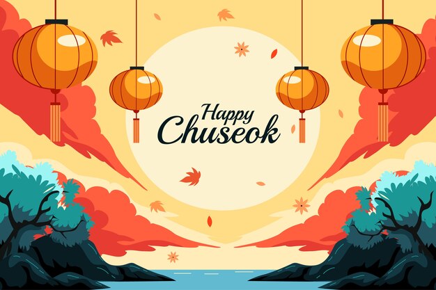 Fondo plano de chuseok