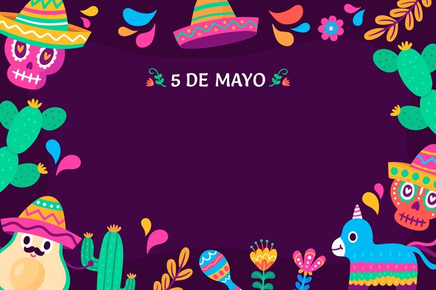 Fondo plano cinco de mayo