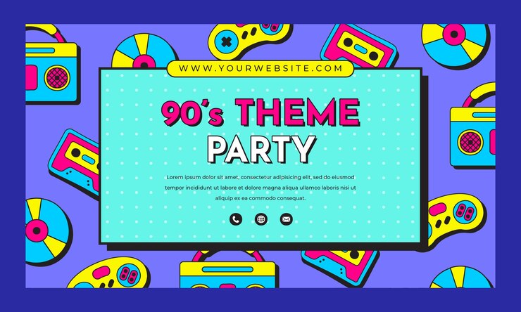 Vector gratuito fondo plano colorido de contracción de fiesta de los 90