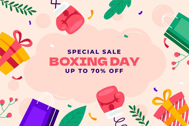 Fondo plano para compras y ventas del día del boxeo