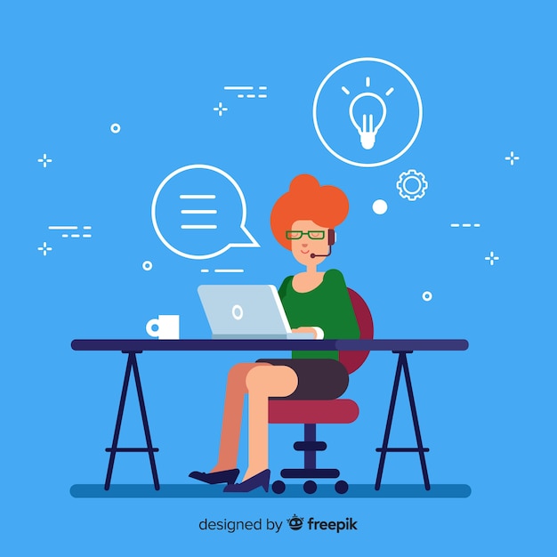Fondo plano concepto call center