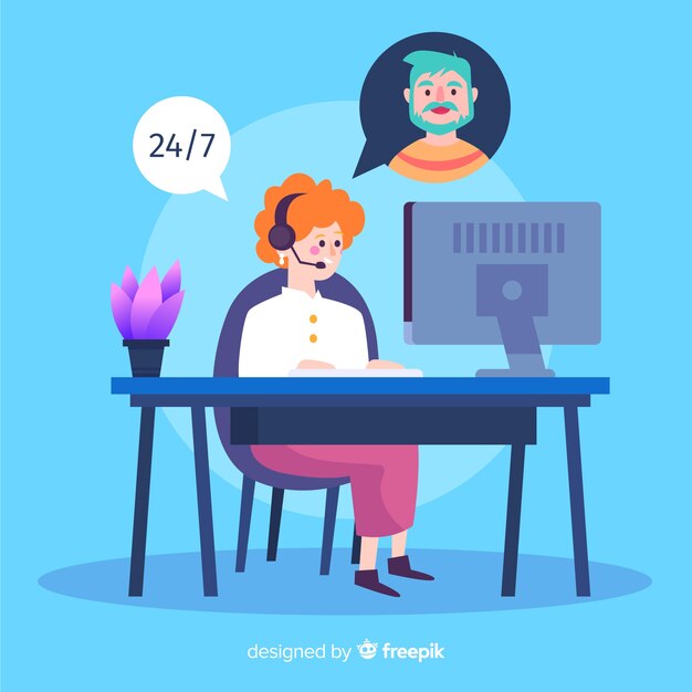 Fondo plano concepto call center