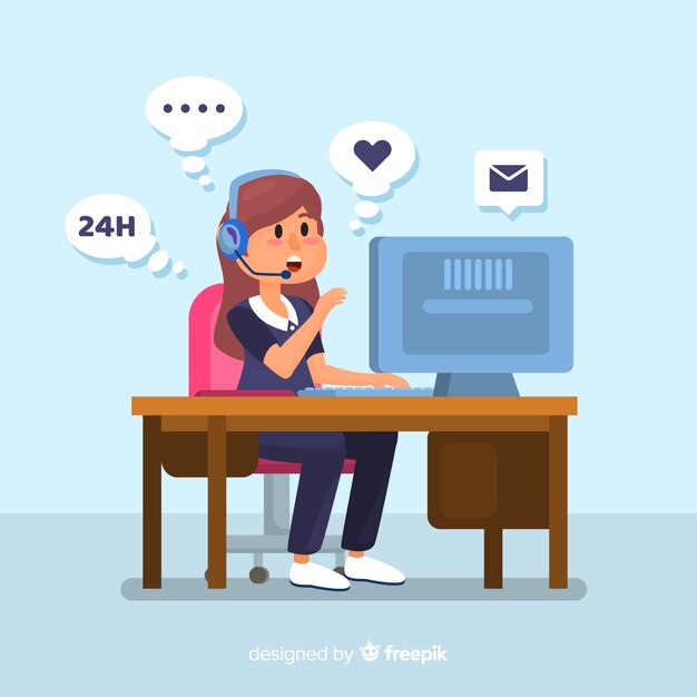 Fondo plano concepto call center