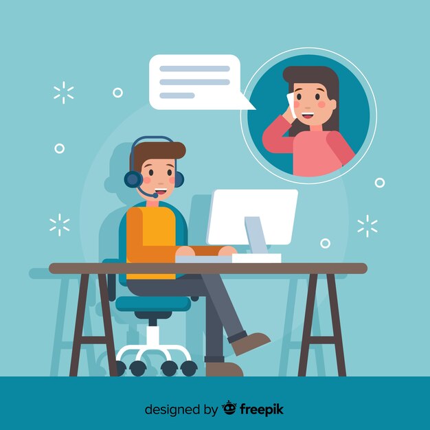 Fondo plano concepto call center