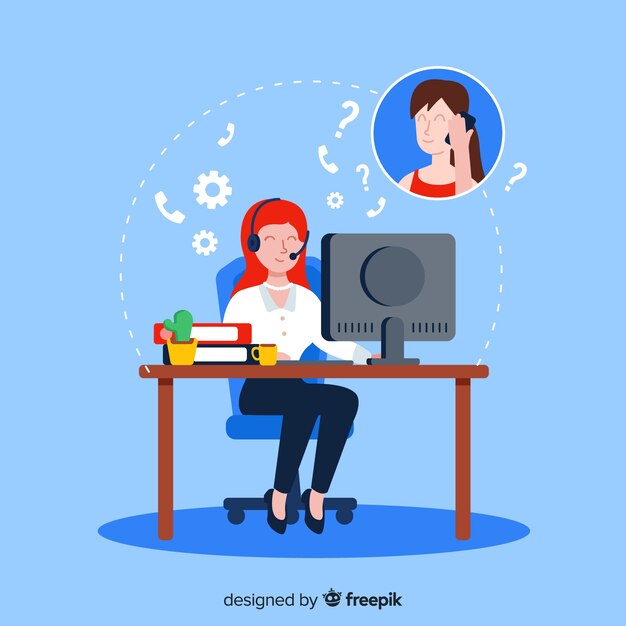 Fondo plano concepto call center