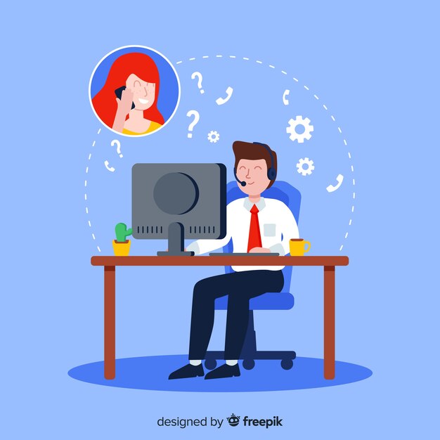 Fondo plano concepto call center