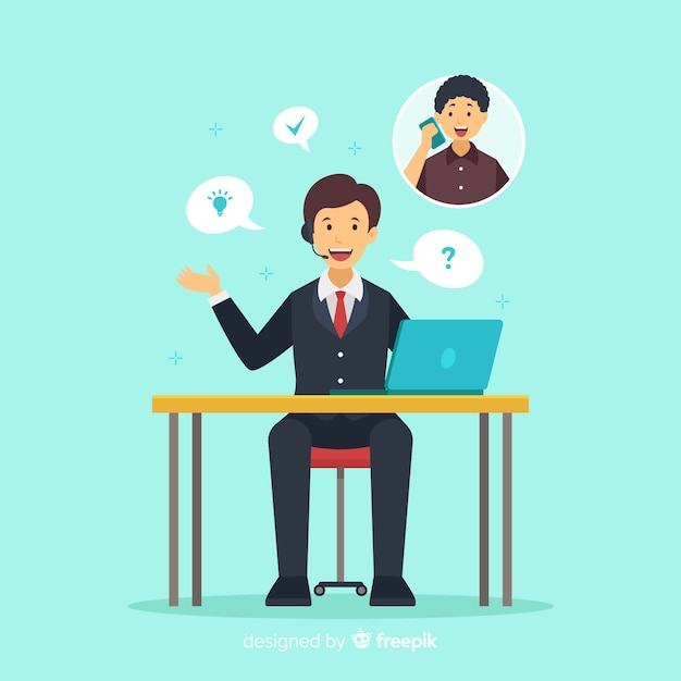 Fondo plano concepto call center