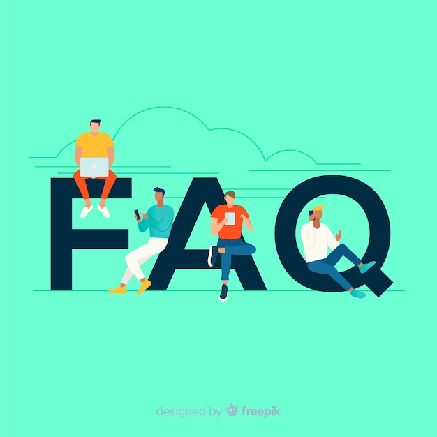 Fondo plano concepto faq