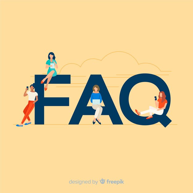 Fondo plano concepto faq