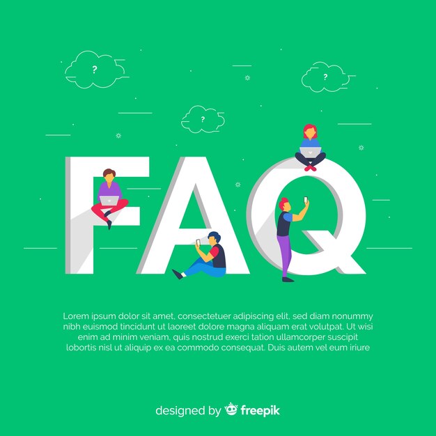 Fondo plano concepto faq