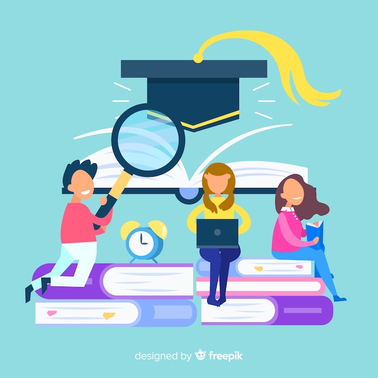 Vector gratuito fondo plano concepto universitario