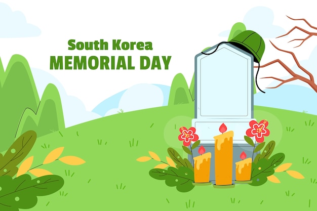 Fondo plano para la conmemoración del día conmemorativo de corea