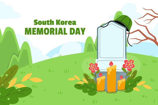 Fondo plano para la conmemoración del día conmemorativo de corea