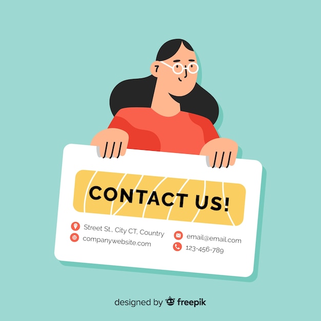 Fondo plano contacta con nosotros