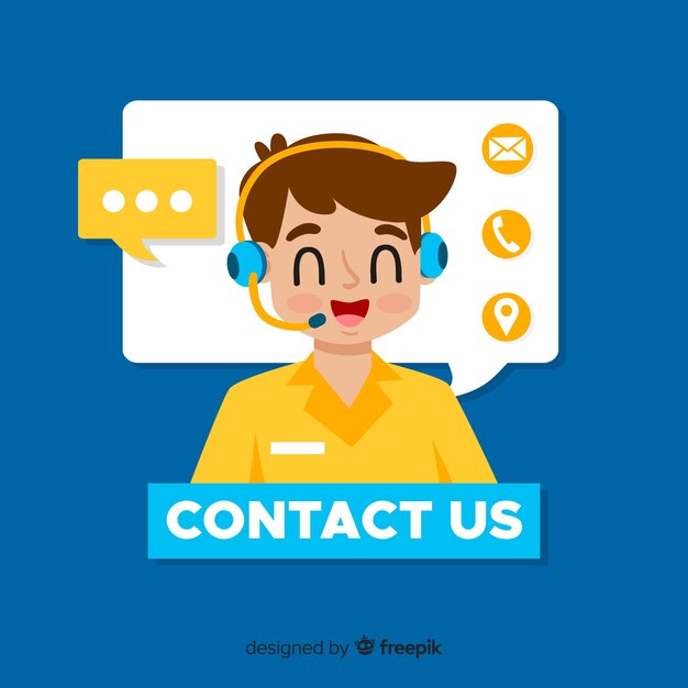 Fondo plano contacta con nosotros