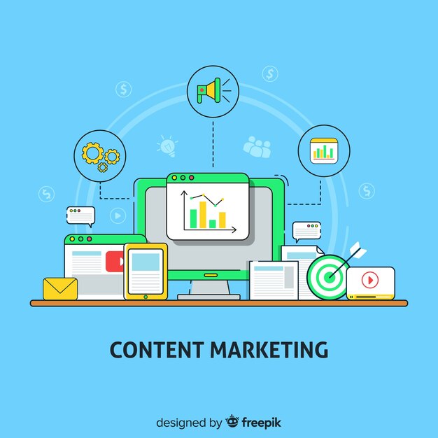 Fondo plano contenido marketing