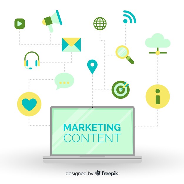 Fondo plano contenido marketing