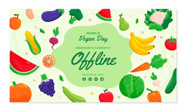 Vector gratuito fondo plano de contracción del día mundial vegano