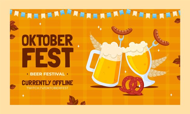 Fondo plano de contracción de oktoberfest