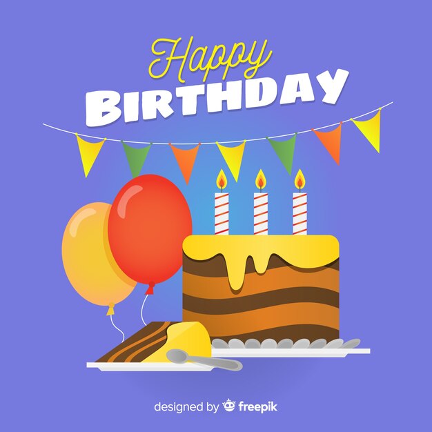 Fondo plano de cumpleaños