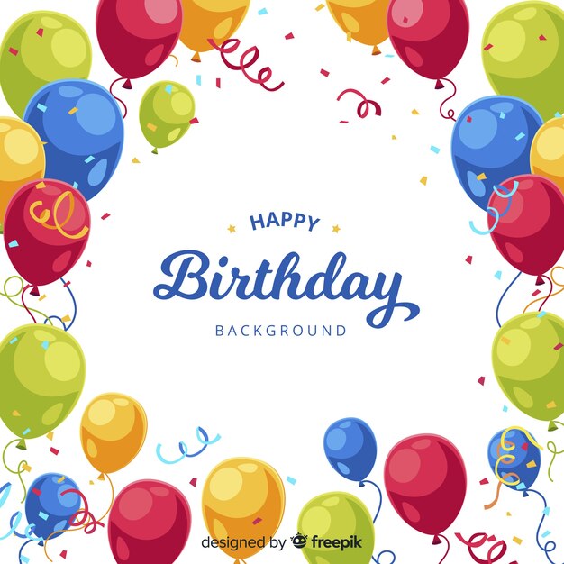 Fondo plano de cumpleaños