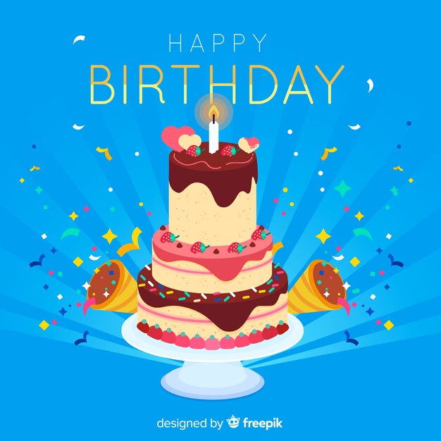 Fondo plano de cumpleaños