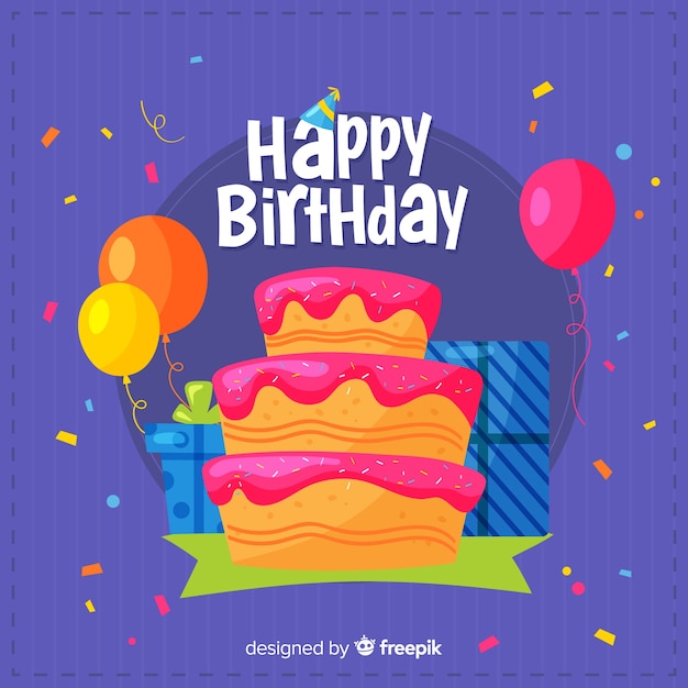 Fondo plano de cumpleaños