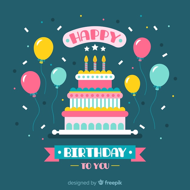 Fondo plano de cumpleaños