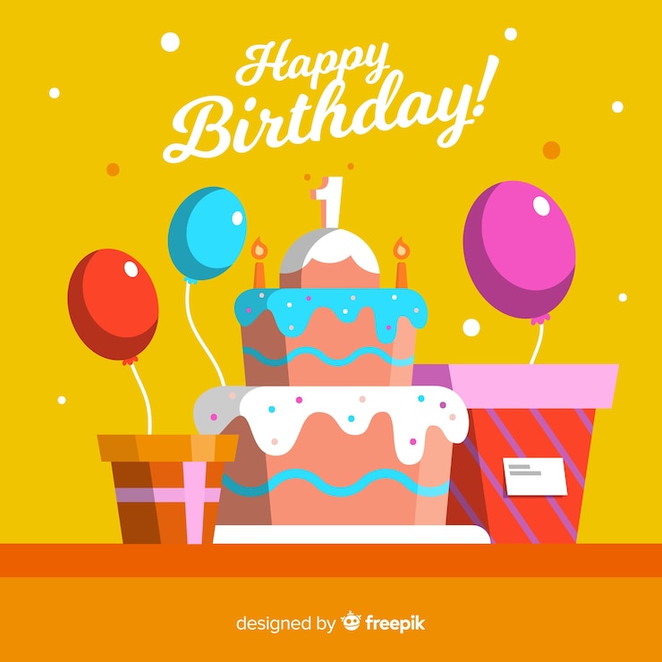 Vector gratuito fondo plano de cumpleaños