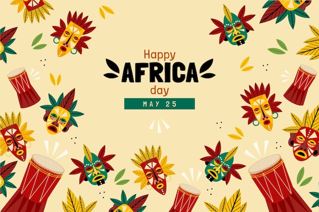 Vector gratuito fondo plano del día de áfrica