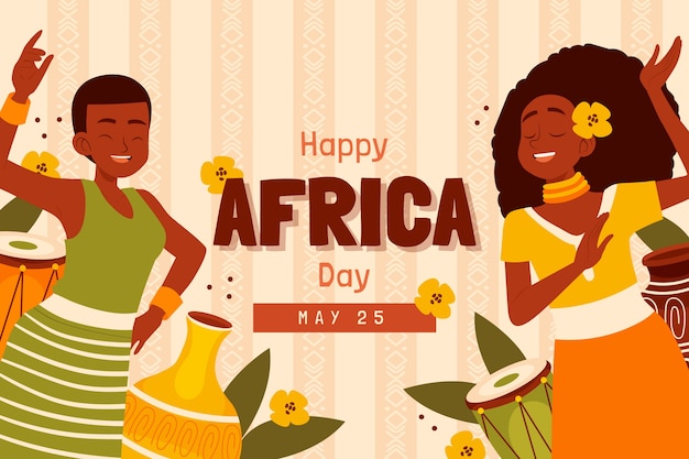 Vector gratuito fondo plano del día de áfrica