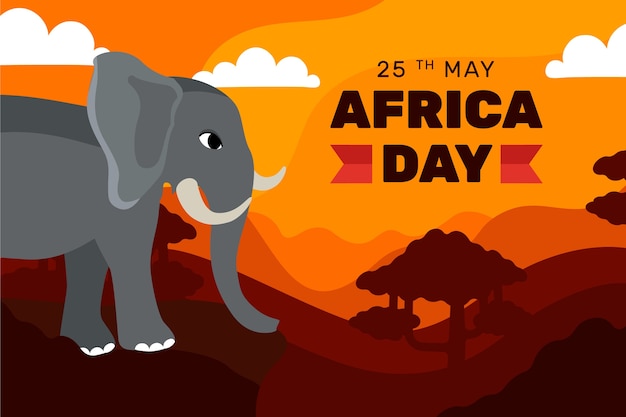 Vector gratuito fondo plano del día de áfrica