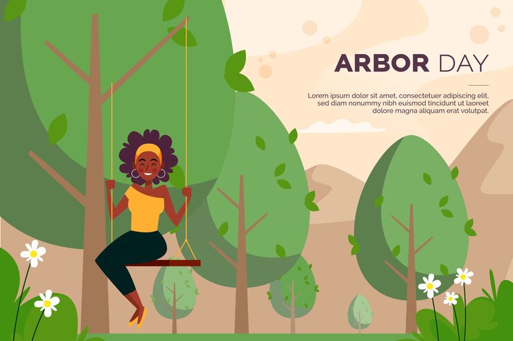 Vector gratuito fondo plano del día del árbol