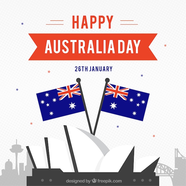 Vector gratuito fondo plano del día de australia