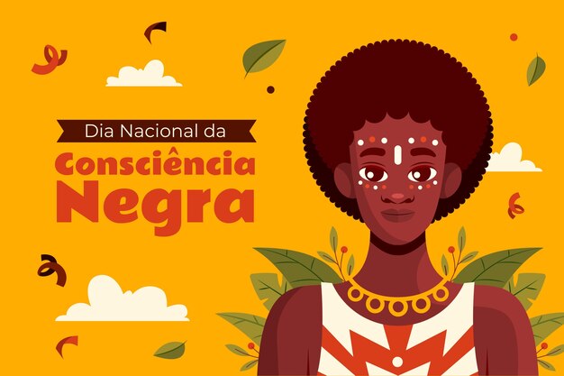 Fondo plano para el día de la concientización negra con mujer.